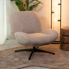 LABEL51 - Draaifauteuil Clayton 82x89x91 cm - Taupe Canyon | Zwart Metaal