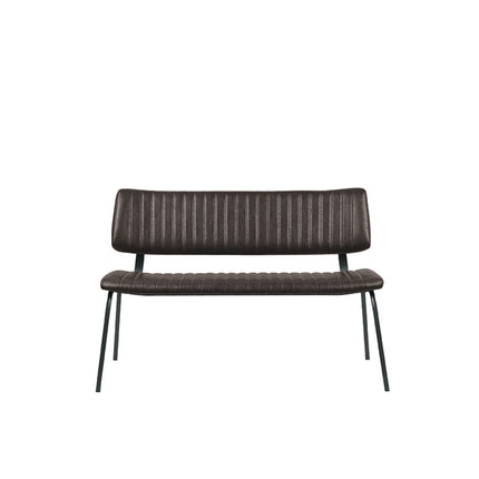 LABEL51 - Eetkamerbank Gusto 120x63x81 cm - Donkerbruin Kunstleder | Zwart Metaal