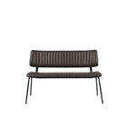 LABEL51 - Eetkamerbank Gusto 120x63x81 cm - Donkerbruin Kunstleder | Zwart Metaal