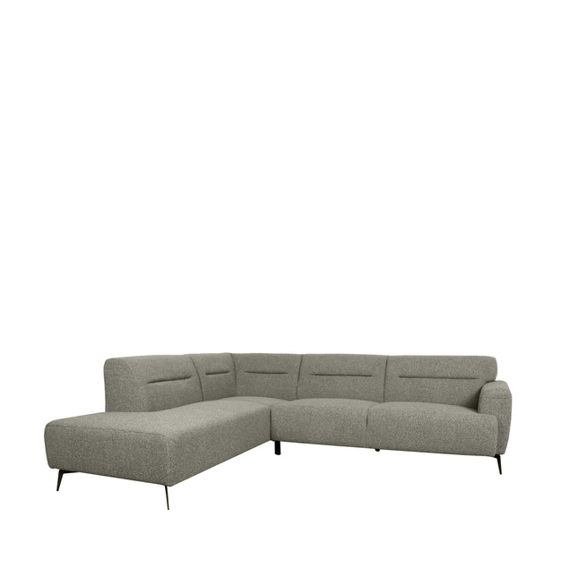 LABEL51 - Hoekbank Bolzano Links 270x227x80 cm - Mushroom Royal Boucle | Zwart Metaal