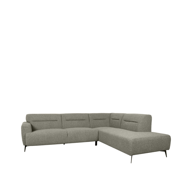 LABEL51 - Hoekbank Bolzano Rechts 270x227x80 cm - Mushroom Royal Boucle | Zwart Metaal