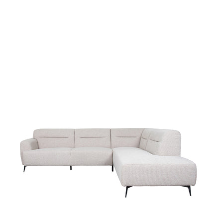 LABEL51 - Hoekbank Bolzano Rechts 270x227x80 cm - Naturel Royal Boucle | Zwart Metaal