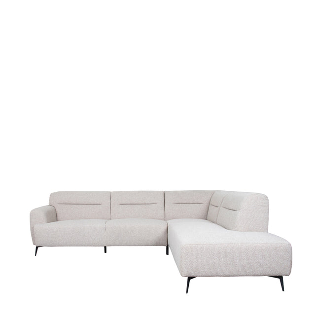 LABEL51 - Hoekbank Bolzano Rechts 270x227x80 cm - Naturel Royal Boucle | Zwart Metaal