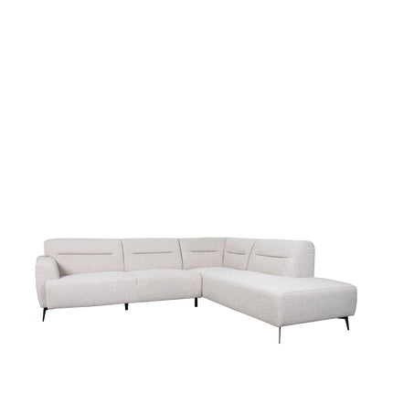 LABEL51 - Hoekbank Bolzano Rechts 270x227x80 cm - Naturel Royal Boucle | Zwart Metaal