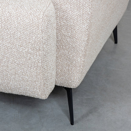 LABEL51 - Hoekbank Bolzano Rechts 270x227x80 cm - Naturel Royal Boucle | Zwart Metaal