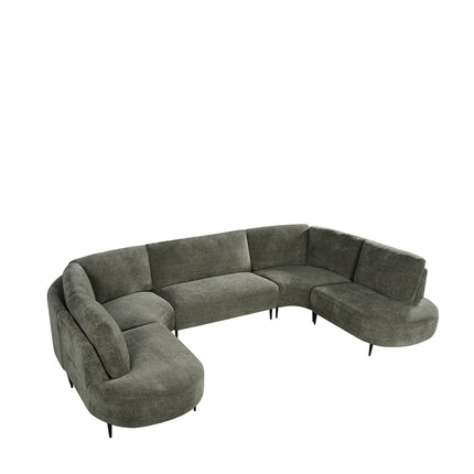 LABEL51 - U-Bank Milano 350x232x72 cm - Hunter Elite | Zwart Metaal