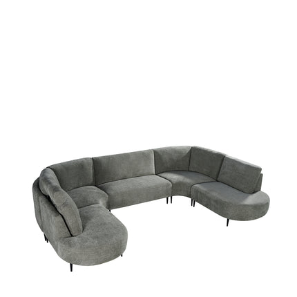 LABEL51 - U-Bank Milano 350x232x72 cm - Stone Elite | Zwart Metaal