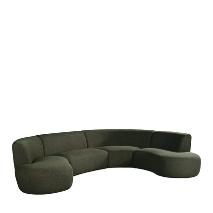 LABEL51 - U-Bank Florence 350x262x77 cm - Forest Royal Boucle
