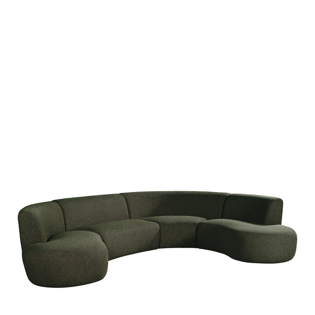 LABEL51 - U-Bank Florence 350x262x77 cm - Forest Royal Boucle
