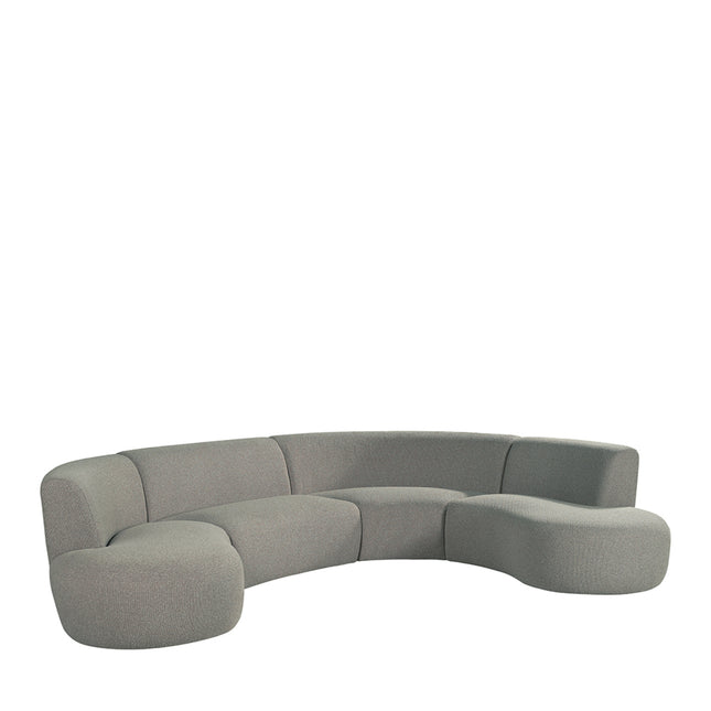LABEL51 - U-Bank Florence 350x262x77 cm - Mushroom Royal Boucle