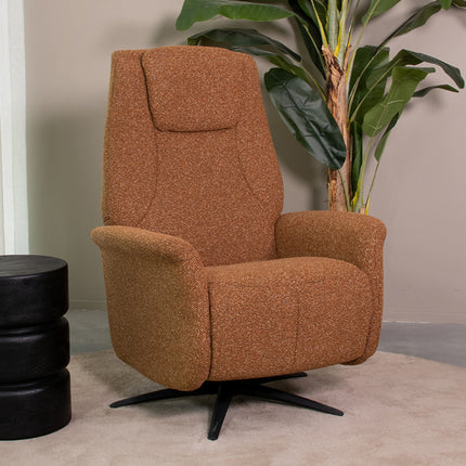 LABEL51 - Elektrische Fauteuil Stockholm 77x87x112 cm - Coral Royal Boucle | Zwart Metaal