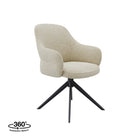 LABEL51 - Eetkamerstoel Bern 61x66x91 cm - Naturel Royal Boucle | Zwart Metaal