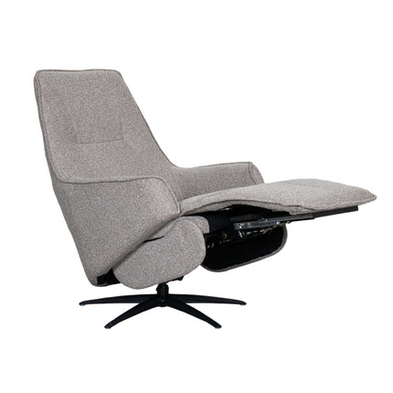 LABEL51 - Elektrische Fauteuil Odense 68x87x110 cm - Mushroom Royal Boucle | Zwart Metaal