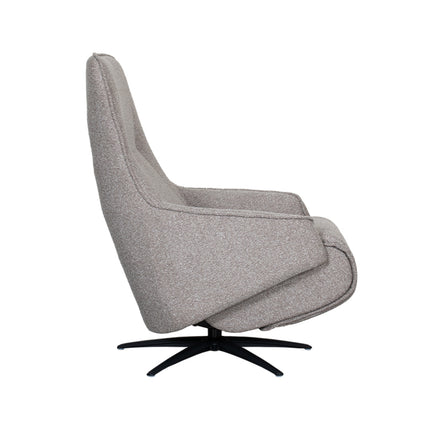 LABEL51 - Elektrische Fauteuil Odense 68x87x110 cm - Mushroom Royal Boucle | Zwart Metaal