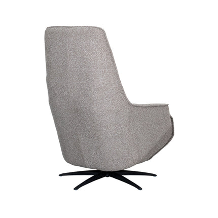 LABEL51 - Elektrische Fauteuil Odense 68x87x110 cm - Mushroom Royal Boucle | Zwart Metaal