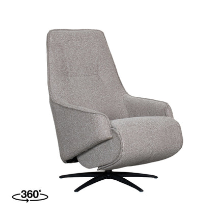 LABEL51 - Elektrische Fauteuil Odense 68x87x110 cm - Mushroom Royal Boucle | Zwart Metaal