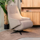 LABEL51 - Elektrische Fauteuil Odense 68x87x110 cm - Mushroom Royal Boucle | Zwart Metaal
