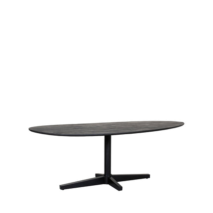 LABEL51 - Eettafel Rosie 220x110x76 cm - Zwart Mangohout | Zwart Metaal