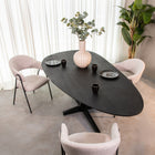 LABEL51 - Eettafel Rosie 220x110x76 cm - Zwart Mangohout | Zwart Metaal