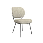 LABEL51 - Eetkamerstoel Singapore 49x63x90 cm - Naturel Royal Boucle | Zwart Metaal