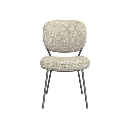 LABEL51 - Eetkamerstoel Singapore 49x63x90 cm - Naturel Royal Boucle | Zwart Metaal