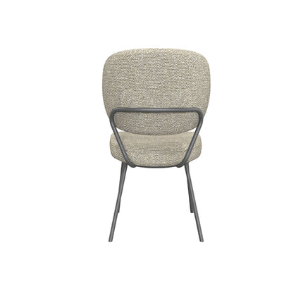 LABEL51 - Eetkamerstoel Singapore 49x63x90 cm - Naturel Royal Boucle | Zwart Metaal