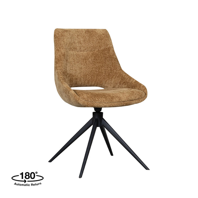 LABEL51 - Eetkamerstoel Marlow 48x63x86 cm - Mustard Elite | Zwart Metaal