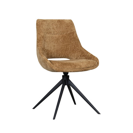 LABEL51 - Eetkamerstoel Marlow 48x63x86 cm - Mustard Elite | Zwart Metaal