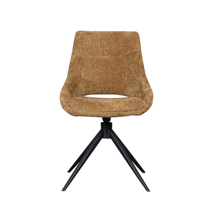 LABEL51 - Eetkamerstoel Marlow 48x63x86 cm - Mustard Elite | Zwart Metaal