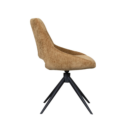 LABEL51 - Eetkamerstoel Marlow 48x63x86 cm - Mustard Elite | Zwart Metaal