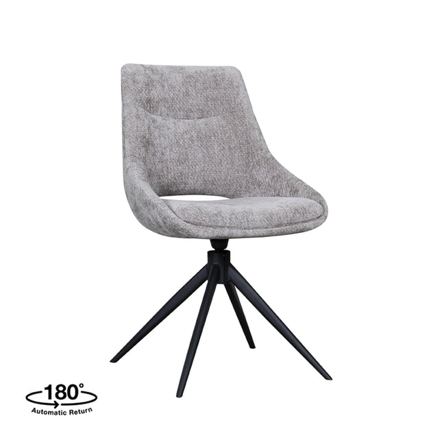 LABEL51 - Eetkamerstoel Marlow 48x63x86 cm - Stone Elite | Zwart Metaal