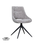 LABEL51 - Eetkamerstoel Marlow 48x63x86 cm - Stone Elite | Zwart Metaal