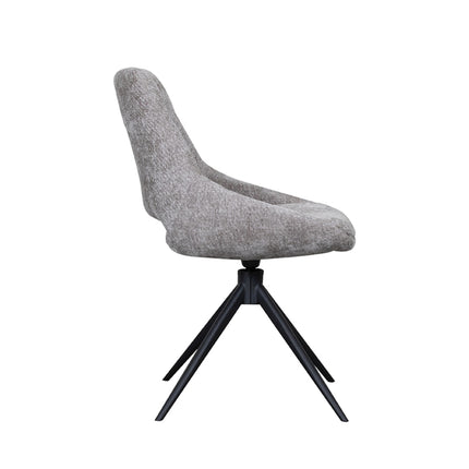 LABEL51 - Eetkamerstoel Marlow 48x63x86 cm - Stone Elite | Zwart Metaal