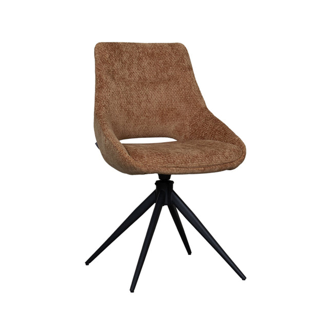 LABEL51 - Eetkamerstoel Marlow 48x63x86 cm - Cognac Elite | Zwart Metaal