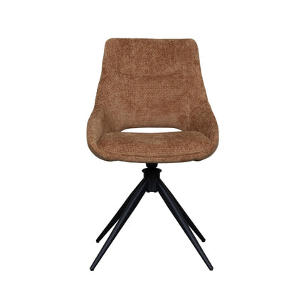 LABEL51 - Eetkamerstoel Marlow 48x63x86 cm - Cognac Elite | Zwart Metaal