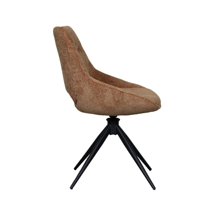 LABEL51 - Eetkamerstoel Marlow 48x63x86 cm - Cognac Elite | Zwart Metaal
