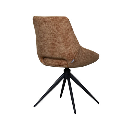 LABEL51 - Eetkamerstoel Marlow 48x63x86 cm - Cognac Elite | Zwart Metaal