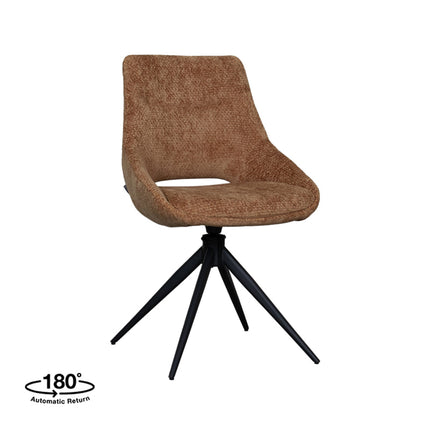 LABEL51 - Eetkamerstoel Marlow 48x63x86 cm - Cognac Elite | Zwart Metaal
