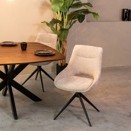 LABEL51 - Eetkamerstoel Marlow 48x63x86 cm - Clay Elite | Zwart Metaal