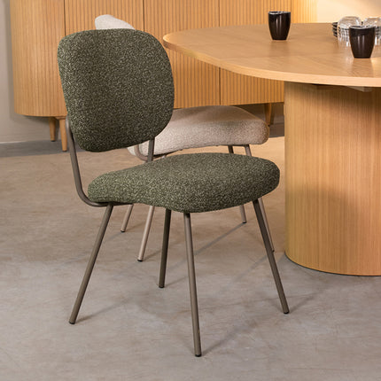 LABEL51 - Eetkamerstoel Singapore 49x63x90 cm - Forest Royal Boucle | Forest Metaal