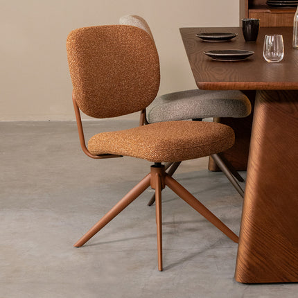 LABEL51 - Eetkamerstoel Geneva 49x63x90 cm - Coral Royal Boucle | Coral Metaal