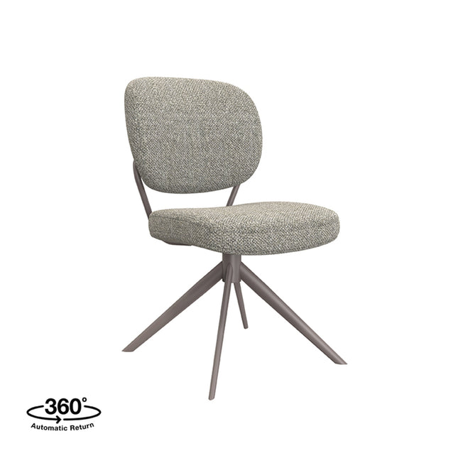 LABEL51 - Eetkamerstoel Geneva 49x63x90 cm - Mushroom Royal Boucle | Brons Metaal
