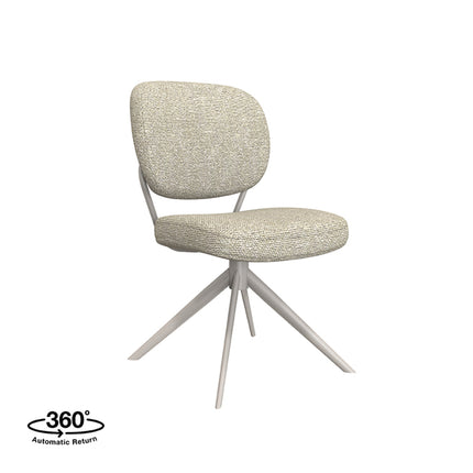 LABEL51 - Eetkamerstoel Geneva 49x63x90 cm - Naturel Royal Boucle | Taupe Metaal