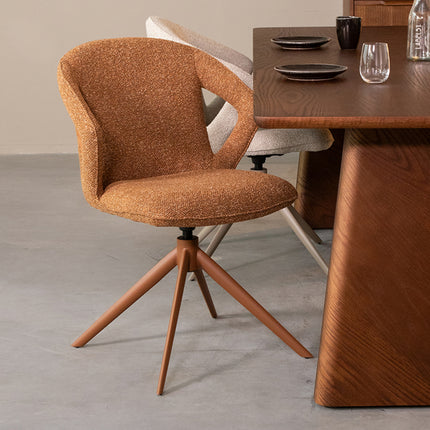 LABEL51 - Eetkamerstoel Zurich 64x56x86 cm - Coral Royal Boucle | Coral Metaal