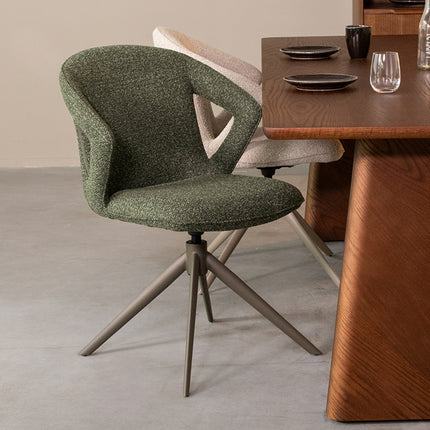 LABEL51 - Eetkamerstoel Zurich 64x56x86 cm - Forest Royal Boucle | Forest Metaal