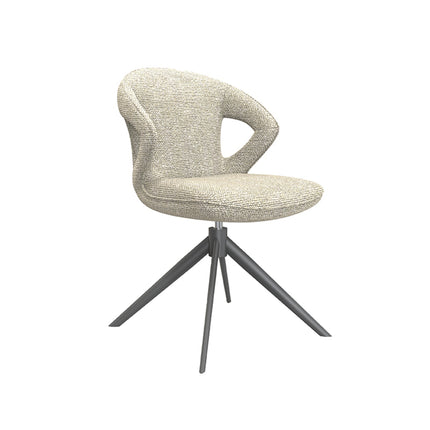 LABEL51 - Eetkamerstoel Zurich 64x56x86 cm - Naturel Royal Boucle | Zwart Metaal