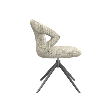LABEL51 - Eetkamerstoel Zurich 64x56x86 cm - Naturel Royal Boucle | Zwart Metaal