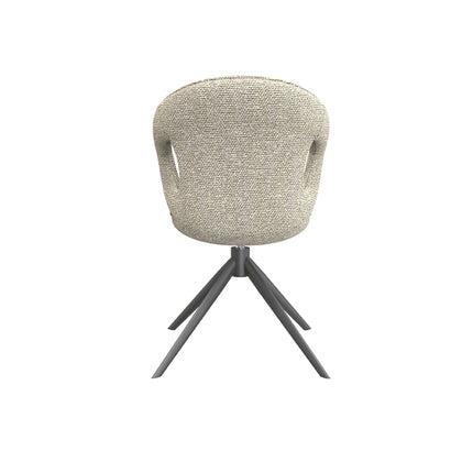 LABEL51 - Eetkamerstoel Zurich 64x56x86 cm - Naturel Royal Boucle | Zwart Metaal