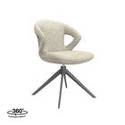 LABEL51 - Eetkamerstoel Zurich 64x56x86 cm - Naturel Royal Boucle | Zwart Metaal