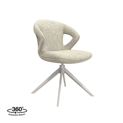 LABEL51 - Eetkamerstoel Zurich 64x56x86 cm - Naturel Royal Boucle | Taupe Metaal